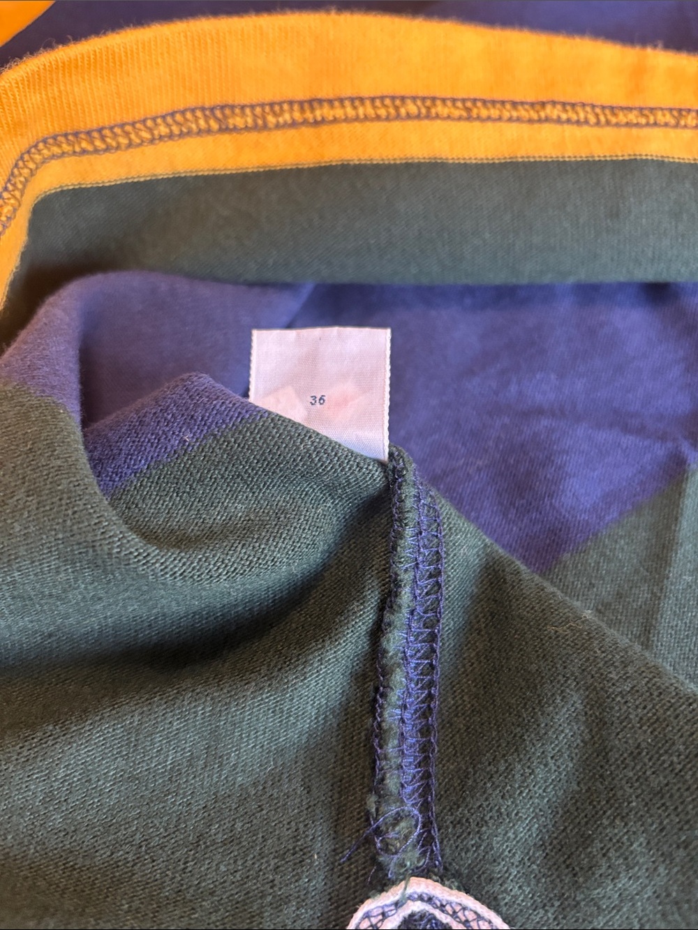 Ralph Lauren Polo Rugby Long-Sleeve Stripe Crewneck - Navy, Green, Yellow - Picture 9 of 12